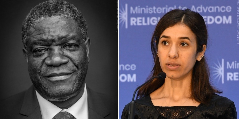 O médico congolês Denis Mukwege e a iraquiana Nadia Murad