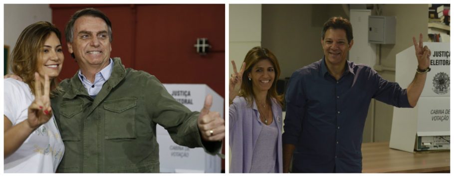 Bolsonaro e Haddad votaram com suas esposas, Michelle e Ana Estela, respectivamente