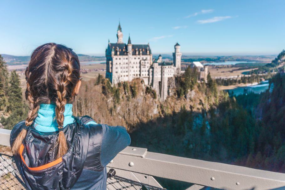 Vista do Neuschwanstein, que serviu de inspiração para Walt Disney criar o castelo da Bela Adormecida e da Cinderela