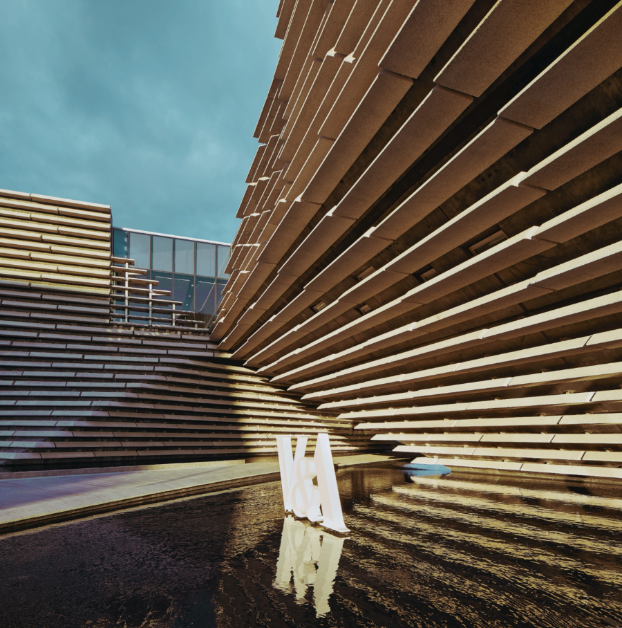 Difícil achar o melhor ângulo para fotografar o museu de design único em Dundee, na Escócia