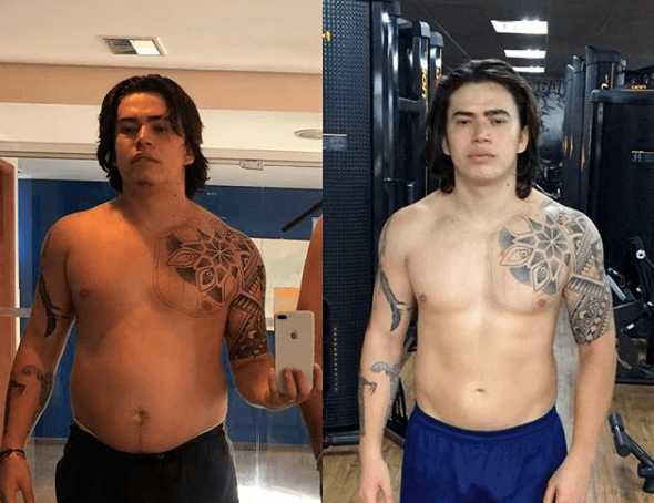 Antes e depois de perder 15 kg