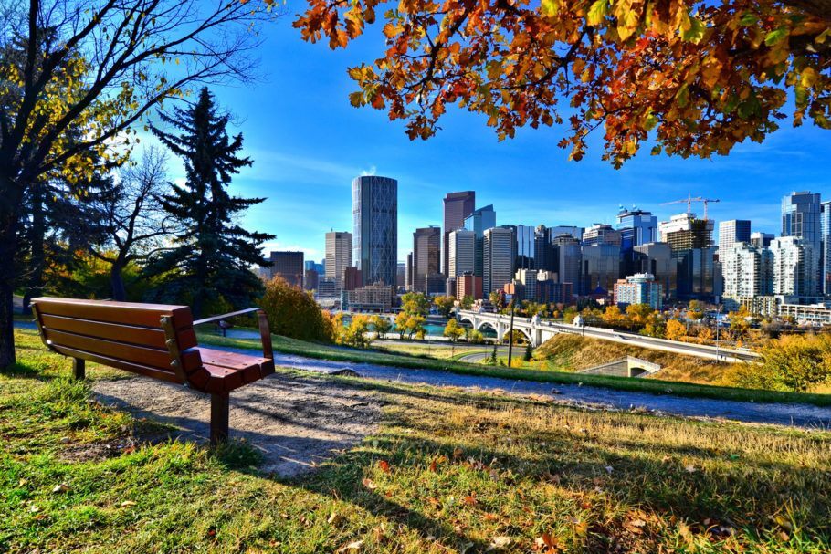 Vista panorâmica da cidade de Calgary