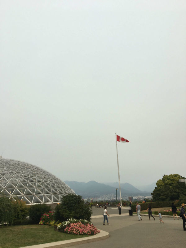 A vista panorâmica da cidade de Vancouver do alto do Queen Elizabeth Park