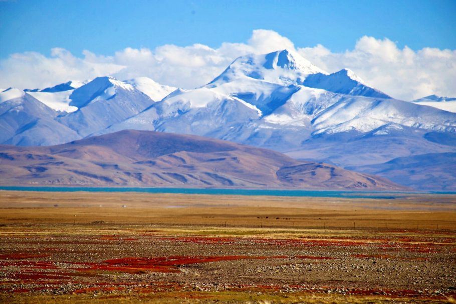 Cores incríveis do planalto Tibetano