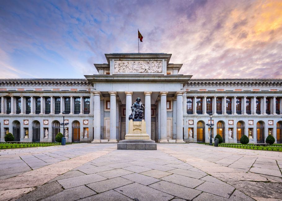 A imponente fachada do Museu do Prado, em Madri