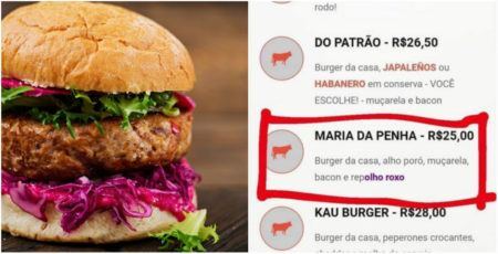 A hamburgueria se tornou alvo de críticas por apelidar lancha de “Maria da Penha