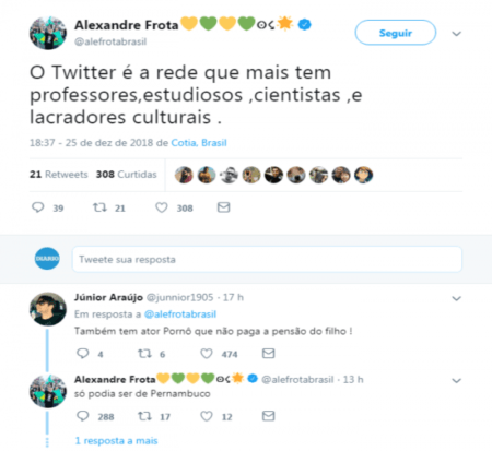 Post xenófobo de Alexandre Frota