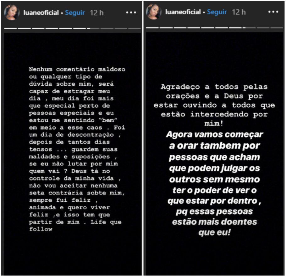 Luane Dias responde acusações de Nadja Pessoa