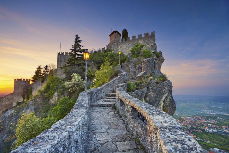 Vista da fortaleza de La Rocca o Guaita, uma das mais antigas de San Marino