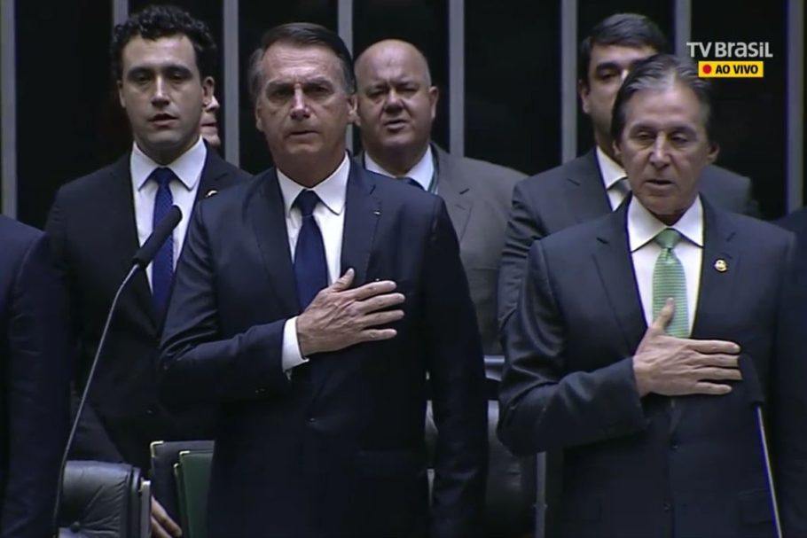 O presidente eleito Jair Bolsonaro no Congresso Nacional para a sessão solene de posse