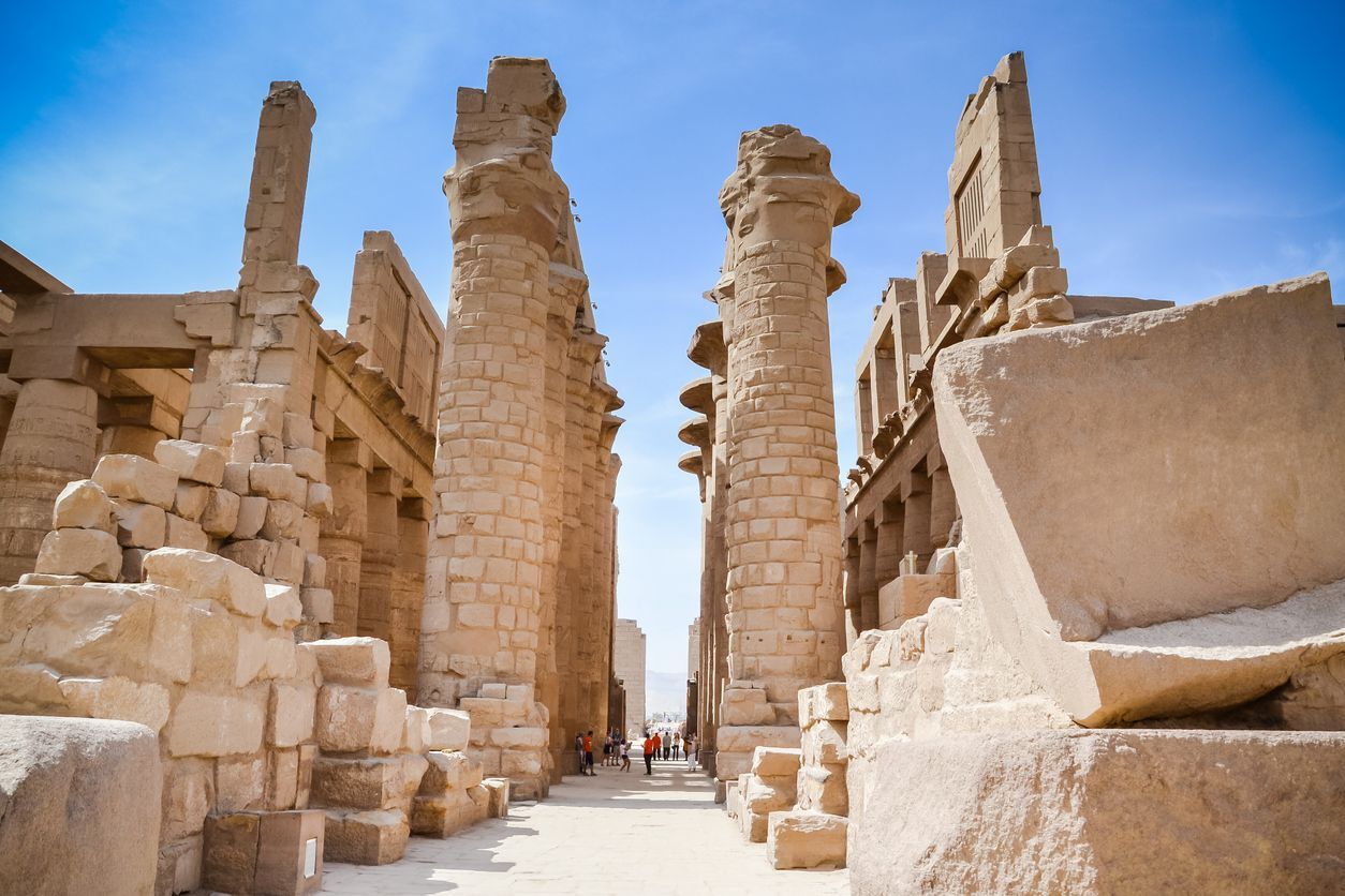 Vista do templo de Karnak, na cidade de Luxor; Brasil pode ter voo direto pra o Egito ainda este ano