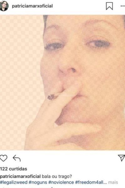 Post que Patrícia Marx deletou sobre maconha após repercussão