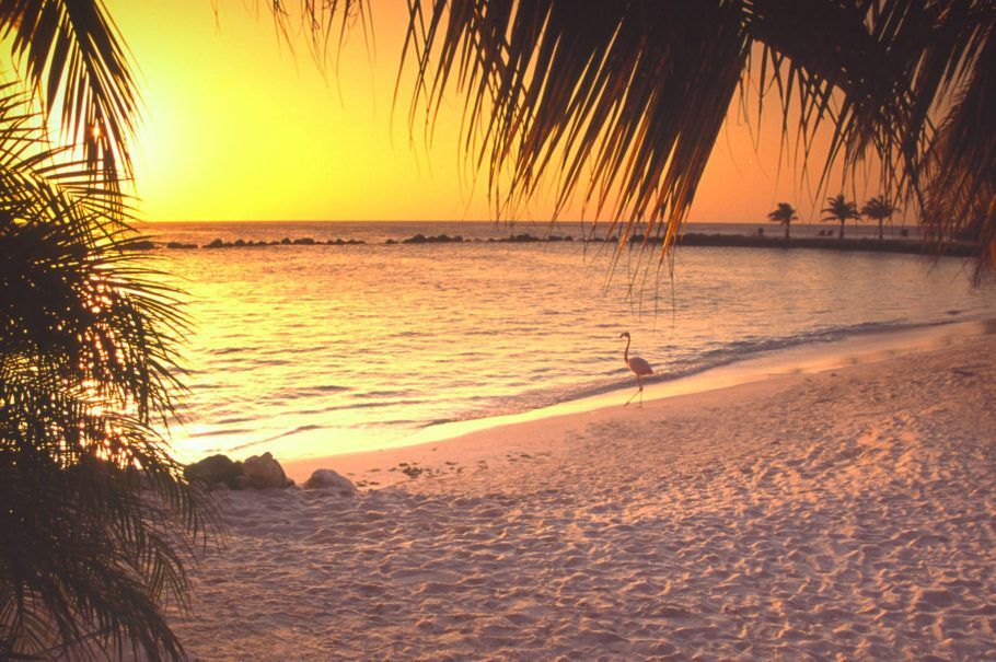 Pôr do sol em Aruba; destino é ideal para quem gosta de sol e praia