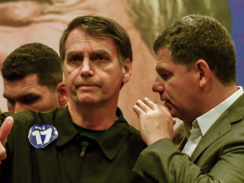 Jair Bolsonaro e Gustavo Bebianno durante a campanha