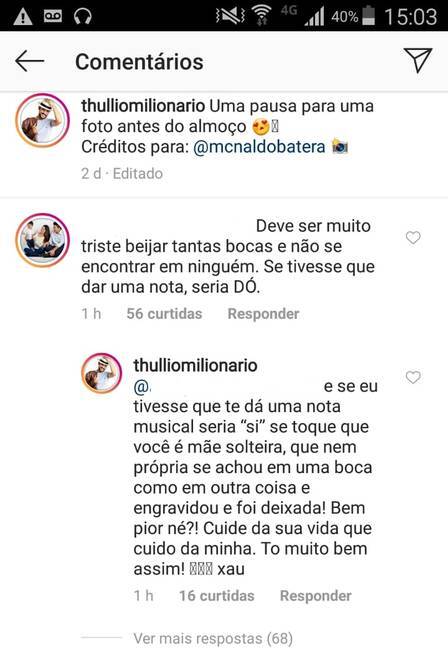 Troca de farpas entre artista e seguidora deu o que falar nas redes sociais