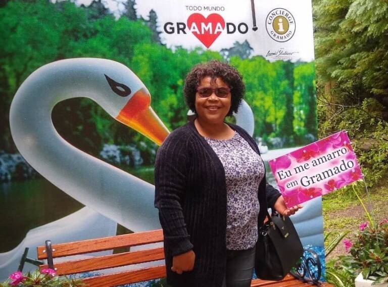 Valdete Nascimento, de São Paulo, que se presenteou com uma viagem com destino-surpresa para comemorar seus 55 anos