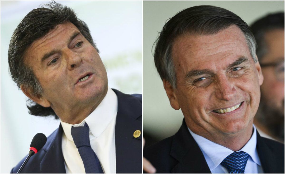 O ministro Luiz Fux e o presidente Jair Bolsonaro