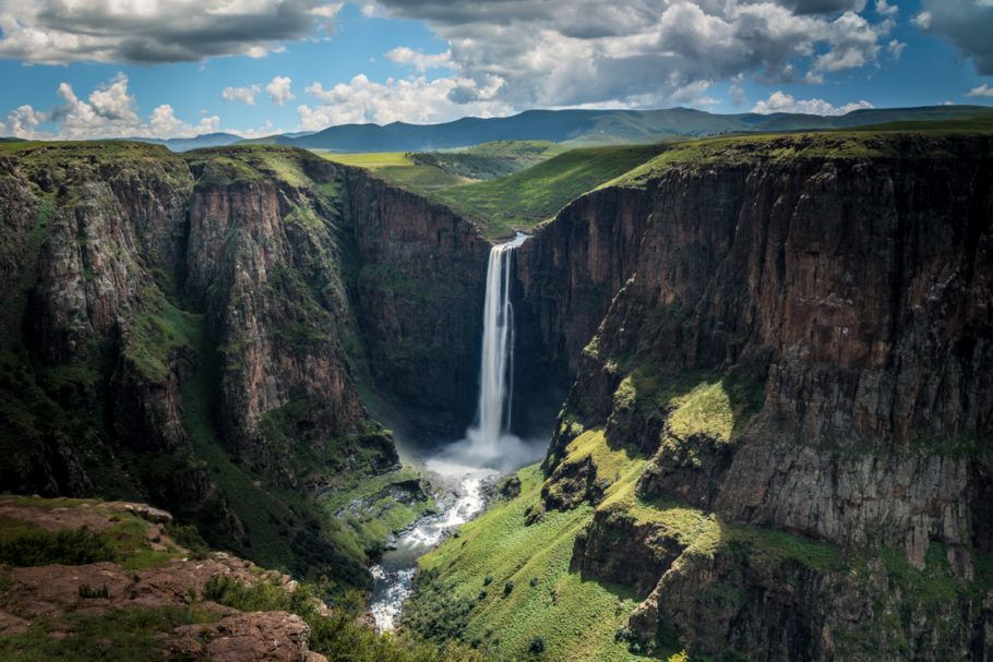 Maletsunyane Falls, um dos cartões-postais de Lesoto