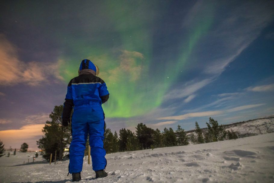 Aurora boreal vista nos arredores de Kirkenes
