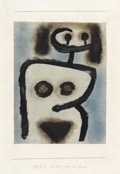 Paul Klee | ein Antlitz auch des Leibes, 1939, 1119 | A Face of the Body, Too | Um rosto também do corpo | Cola colorida e óleo sobre papel sobre cartão | 31 x 23,5 cm | Zentrum Paul Klee, Berna, doação de Livia Klee