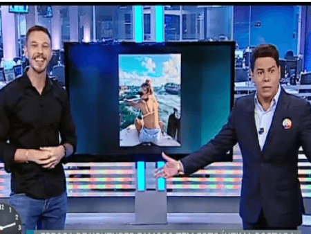 Marcão do Povo (direita) pediu que nude de Luisa fosse mostrado ao vivo em seu  programa