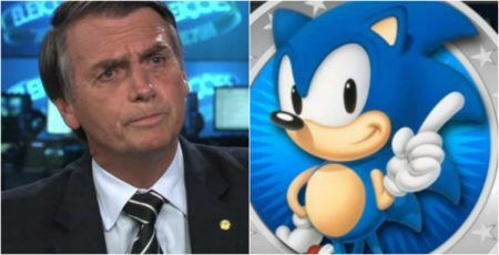 Jair Bolsonaro teve seu nome ligado a Sonic, personagem dos games entre os anos 90 e 2000