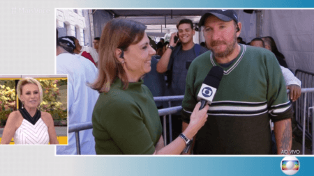 Bruno conversou ao vivo com Ana Maria Braga diretamente da fila de emprego no centro de SP