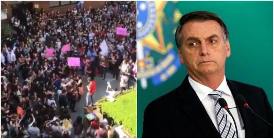 Com medo, Bolsonaro cancela ida ao Mackenzie após protesto dos estudantes