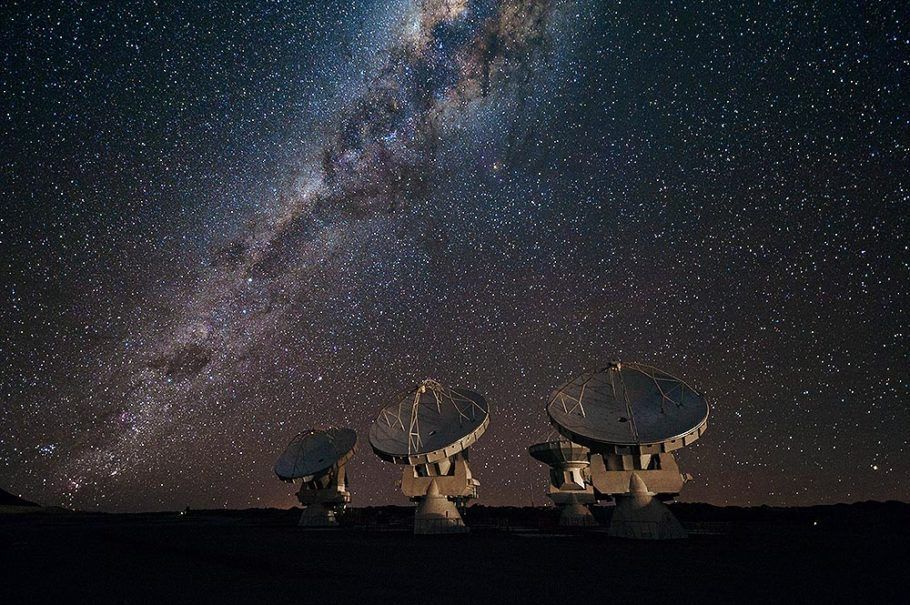 A radiotelescópio do Observatório ALMA, que fica no Atacama