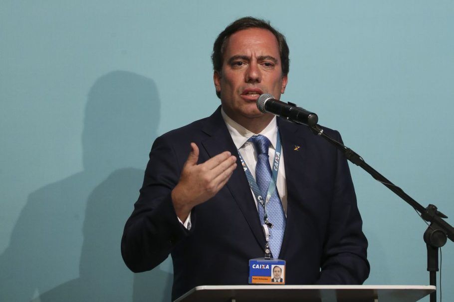 O novo presidente da Caixa Econômica Federal, Pedro Guimarães, durante a cerimônia de transmissão do cargo