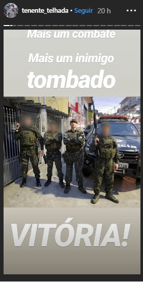 Tenente Rafael Telhada Comemora morte de suspeito
