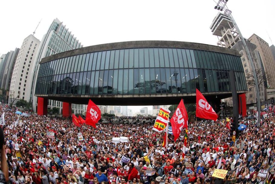 Ato da Central Única dos Trabalhadores (CUT) em São Paulo