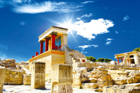 Ruínas do Palácio de Knossos, antigo centro político da civilização minoica, em Creta