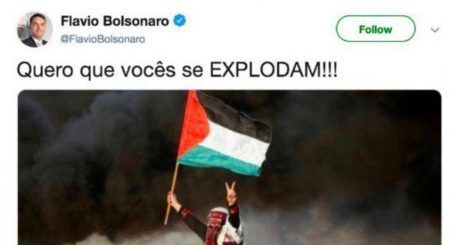 Hamas rebate Flávio Bolsonaro e o chama de “filho de extremista”