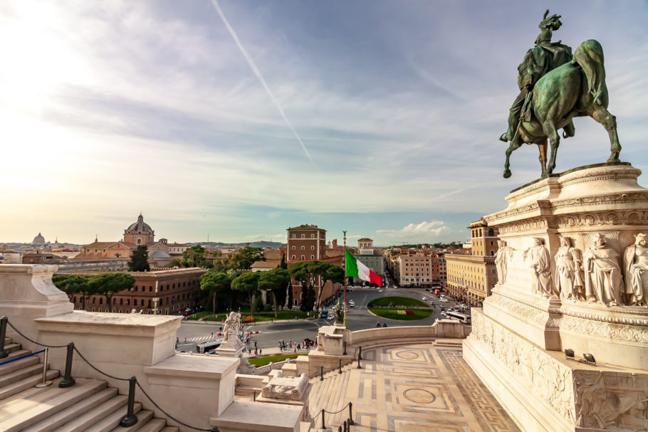 Vista de Roma a partir do monumento Nazionale a Vittorio Emanuele II