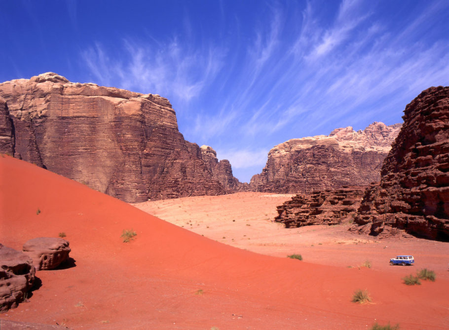 Vista do deserto de Wadi Rum, na Jordânia