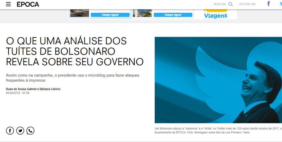 Assim como na campanha, o presidente usa o microblog para fazer ataques frequentes à imprensa, diz revista Época