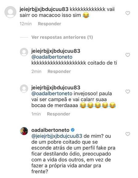 Família de Rodrigo bloqueia comentários no Instagram do Brother, após ataques racistas