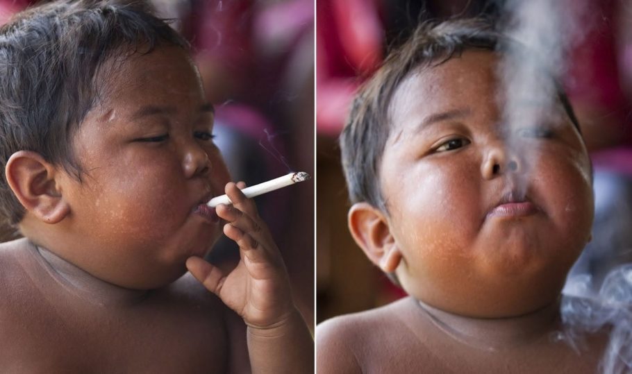 Indonésio fumou até os 4 anos de idade