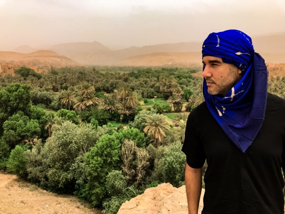 O ator Fernando Sampaio, o Uriel de “Jezabel”, em uma das locações no Marrocos