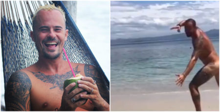Paulinho Vilhena posta vídeo no Instagram correndo pelado na praia