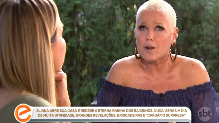  Xuxa durante entrevista ao programa da Eliana, no SBT