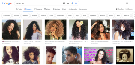 Resultado da busca por “cabelo feio” no Google
