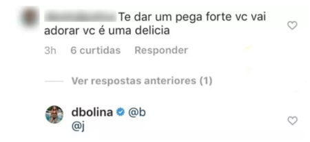 Dani Bolina marcou a esposa do homem que a assediou no Instagram