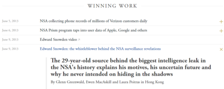 Site do Prêmio Pulitzer indica Glenn Greewald como vencedor