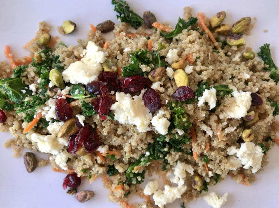 Saladinha de quinoa nas opções vegetarianas do restaurante Coccoloba