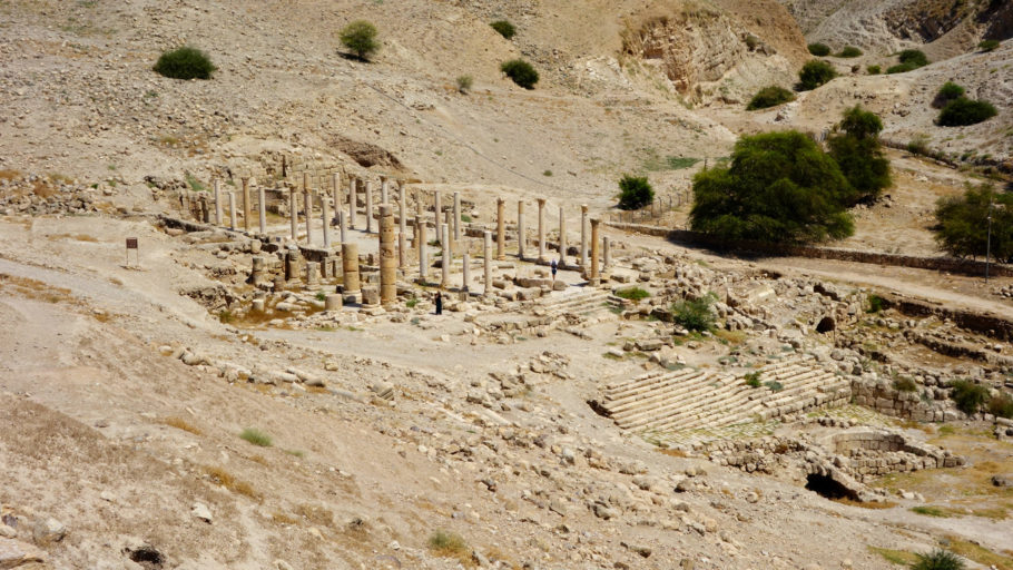 Ruínas romanas no deserto de Pella, no norte do Vale do Jordão