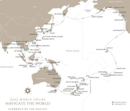 Roteiro do Navigate the World – Elements of the Pacifi, que acontece em 2022