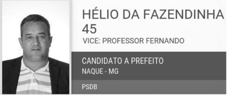 O prefeito de Naque (MG), Hélio Pinto de Carvalho (PSDB)