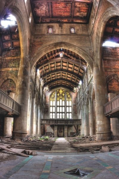 Igreja Metodista da Cidade foi abandonada após o colapso da indústria de aço